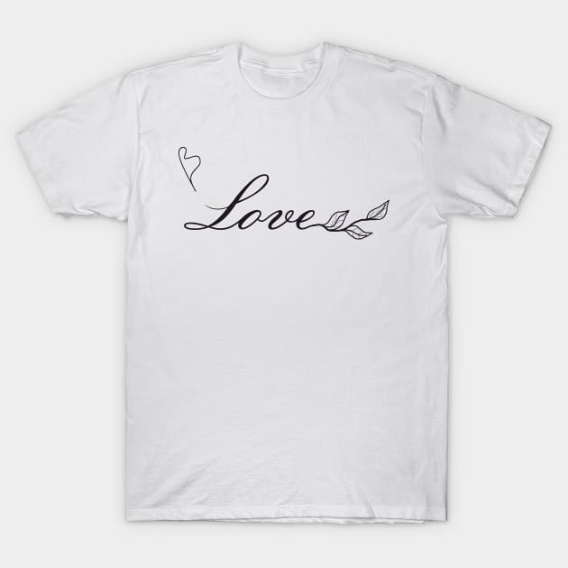 Love Lineart T-Shirt by shirtsandmore4you